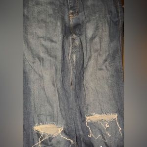 Medium wash distressed jeans